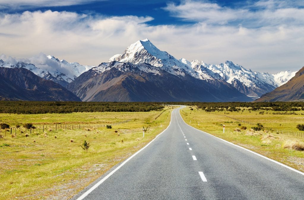 Road to Mt Cook New Zealand